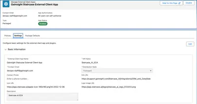 Gainsight Staircase AI Data Connector for Salesforce — screenshot