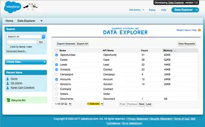 Geminid Systems Data Explorer for Salesforce — screenshot