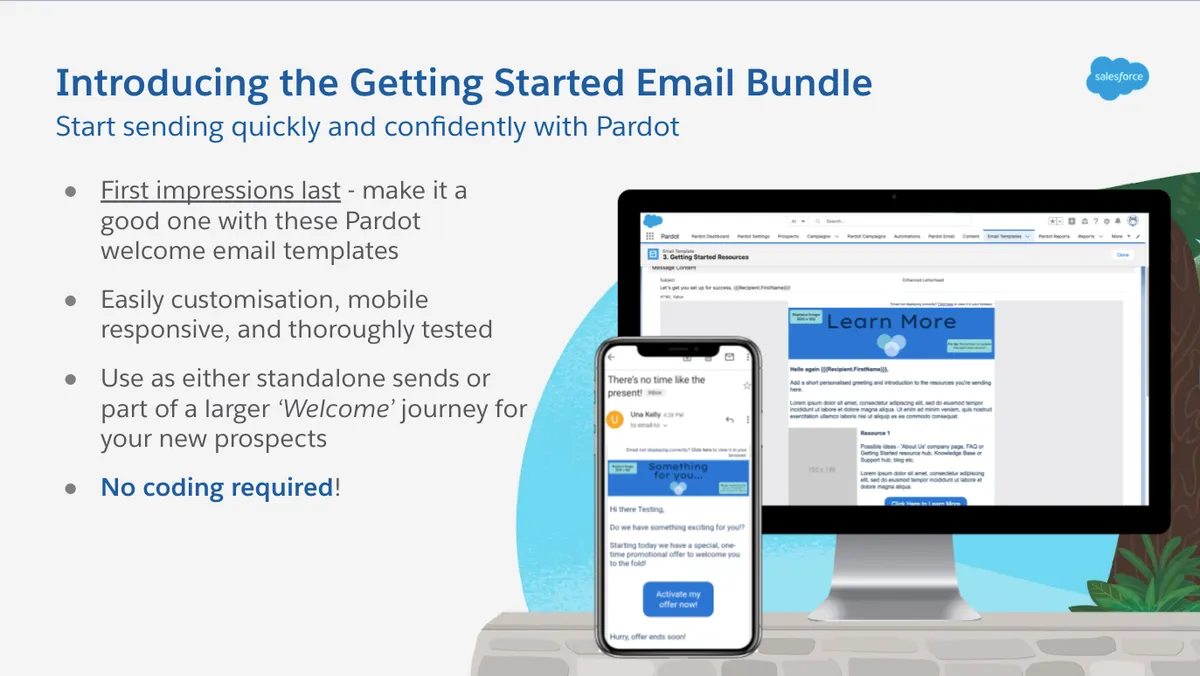 Getting Started Email Bundle — screenshot from the Salesforce AppExchange listing