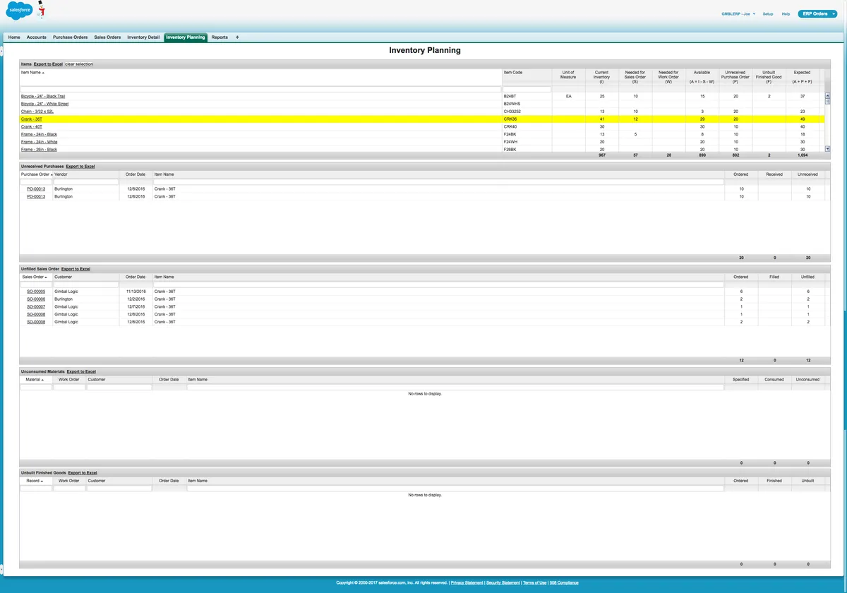 Gimbal Inventory — screenshot from the Salesforce AppExchange listing