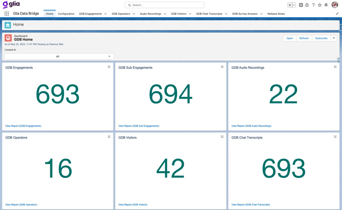 Glia Integrations — screenshot from the Salesforce AppExchange listing