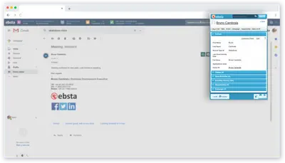 Gmail and Google Calendar Integration by Ebsta for Salesforce — screenshot