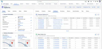 GTH Quote to Order, Inventory Management & WMS, Order to Cash for Salesforce — screenshot