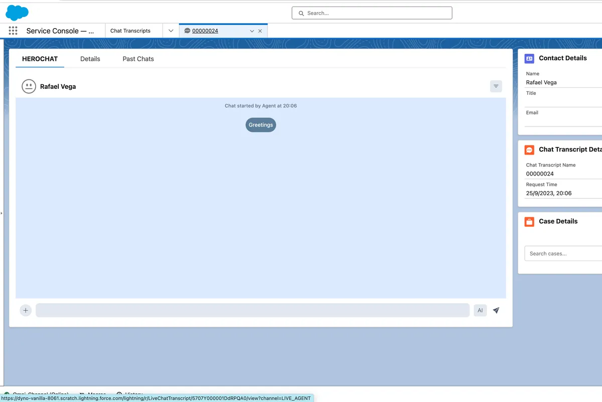 HeroChat — screenshot from the Salesforce AppExchange listing