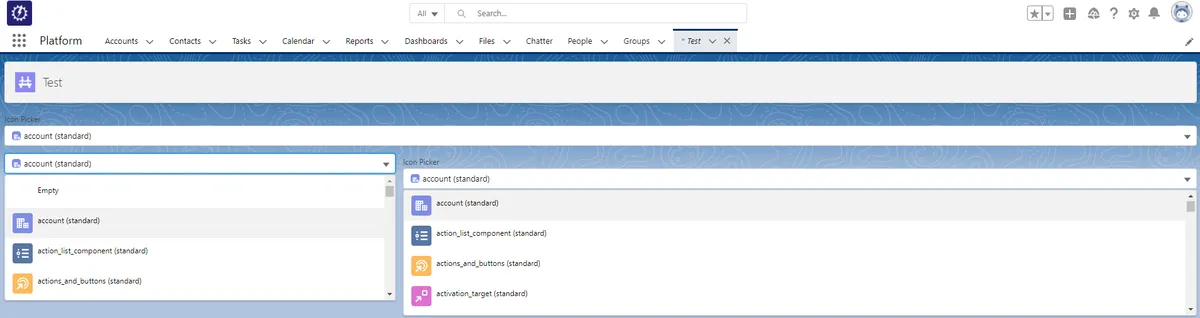 Icon Picker — screenshot from the Salesforce AppExchange listing