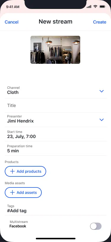 Immerss livestream shopping cartridge for B2C Commerce for Salesforce — screenshot
