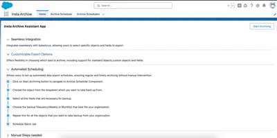 Insta Archive for Salesforce — screenshot