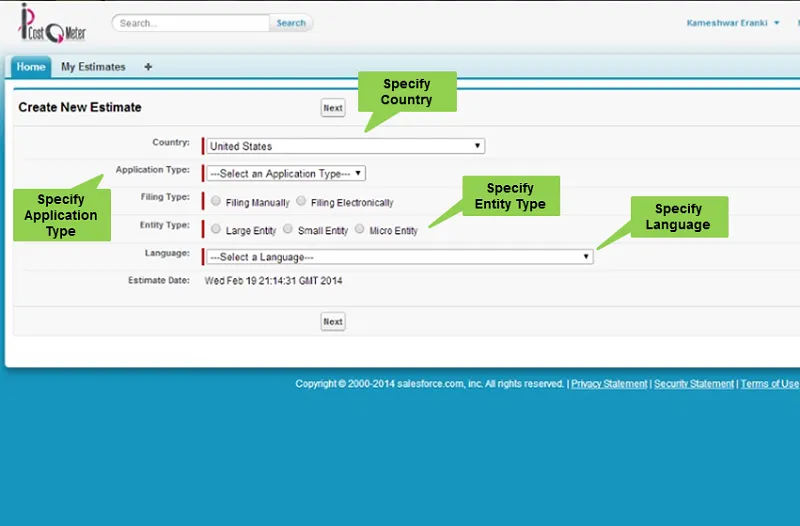 IP Cost-O-Meter — screenshot from the Salesforce AppExchange listing