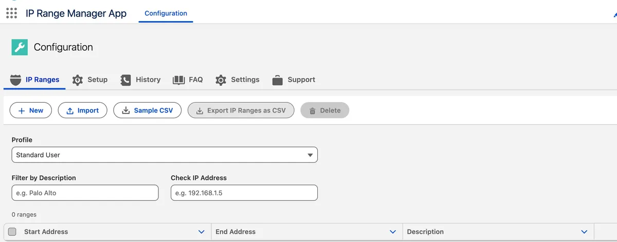 IP Range Manager — screenshot from the Salesforce AppExchange listing