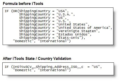 iTools State/Country Validation — screenshot from the Salesforce AppExchange listing