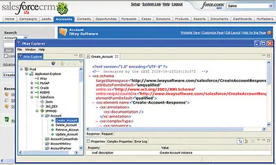 iWay Salesforce.com Integration Adapter for Salesforce — screenshot