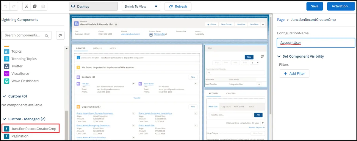 Junction Builder — screenshot from the Salesforce AppExchange listing