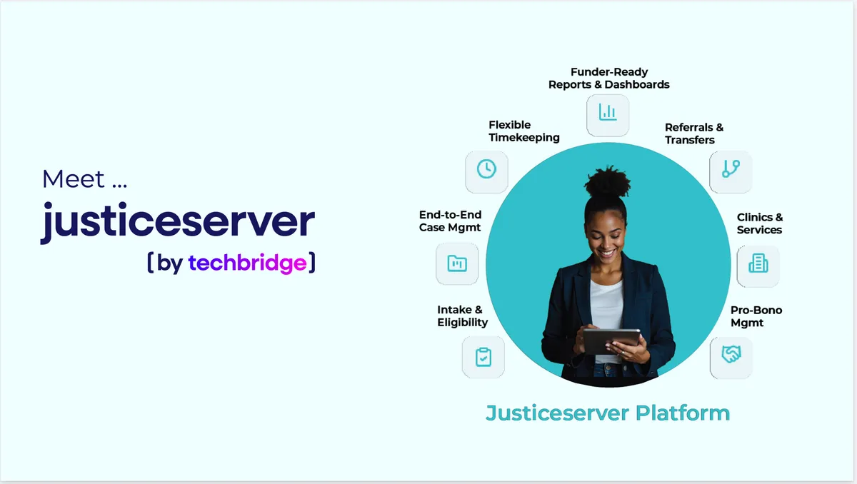 Justiceserver — screenshot from the Salesforce AppExchange listing