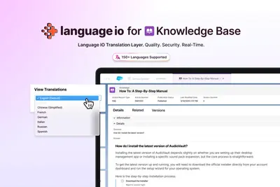 Language IO for Salesforce Knowledge: Fast, accurate and secure translations for Salesforce — screenshot