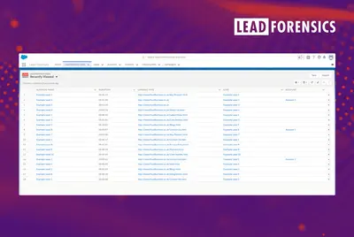Lead Forensics: #1 in B2B Website Visitor Identification for Salesforce — screenshot
