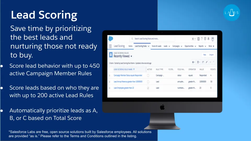 Lead Scoring — screenshot from the Salesforce AppExchange listing