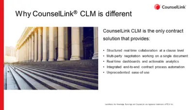 LexisNexis® CounselLink® CLM: Cloud-based contract negotiation and management for Salesforce — screenshot