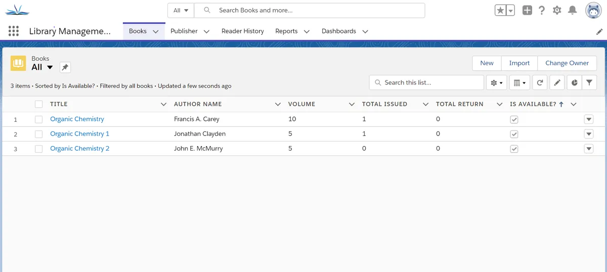 Library Management — screenshot from the Salesforce AppExchange listing