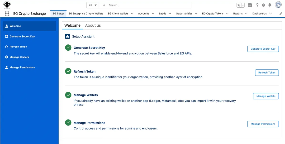Lightning Crypto Exchange — screenshot from the Salesforce AppExchange listing
