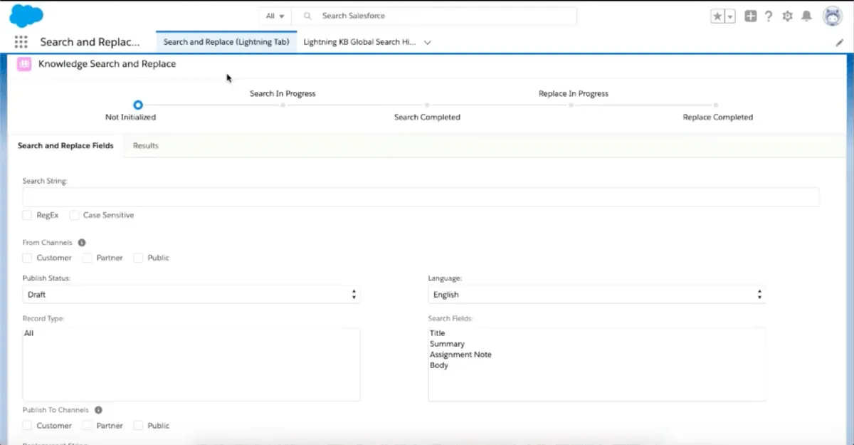 Lightning Knowledge Search and Replace — screenshot from the Salesforce AppExchange listing