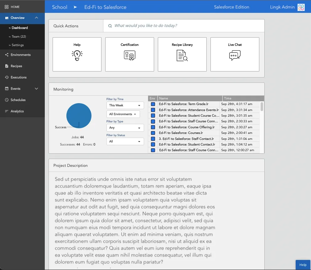 Lingk Cloud Data Integration Platform — screenshot from the Salesforce AppExchange listing