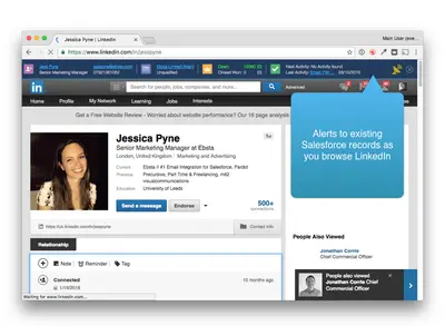 LinkedIn Integration for Salesforce by Ebsta for Salesforce — screenshot