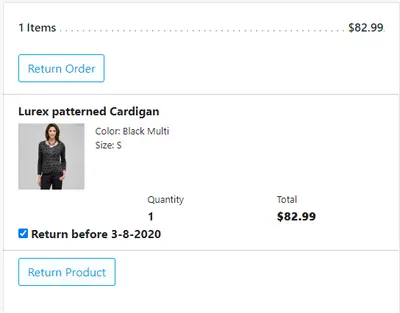 Litmus7 Order Returns Cartridge for B2C Commerce for Salesforce — screenshot