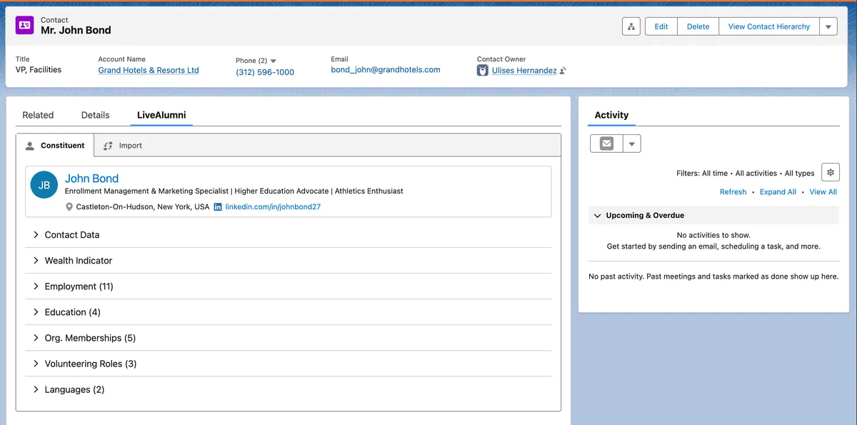 LiveAlumni — screenshot from the Salesforce AppExchange listing