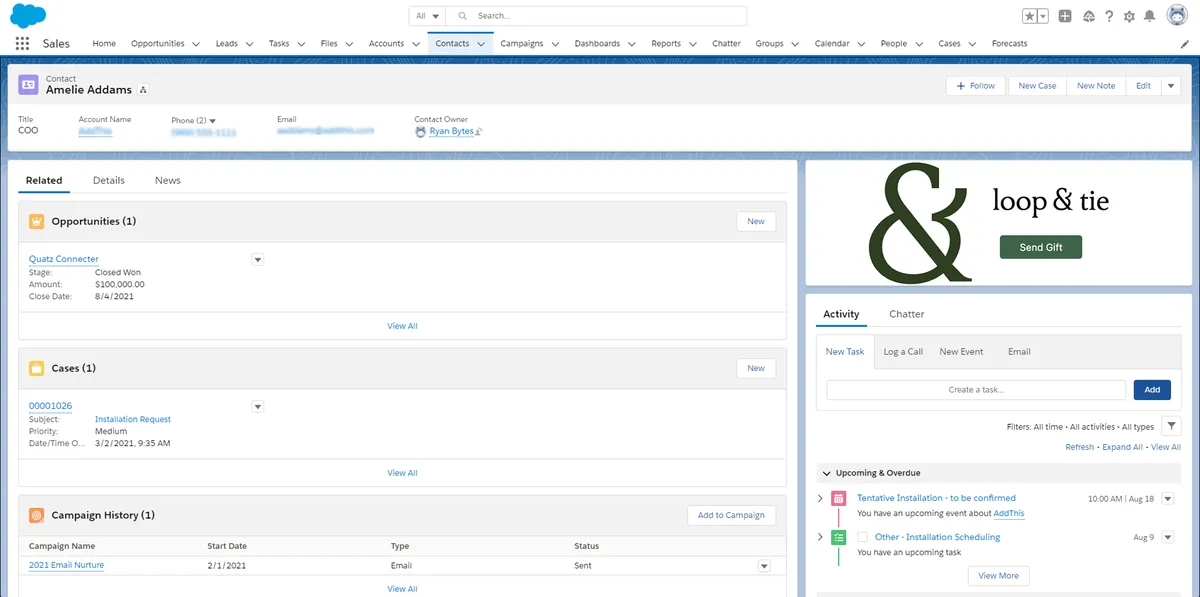 Loop and Tie — screenshot from the Salesforce AppExchange listing