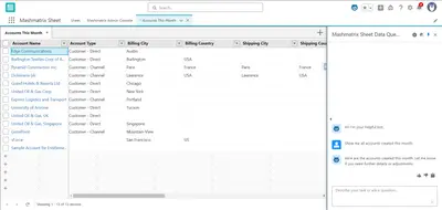 Mashmatrix Sheet Agent Extension for Salesforce — screenshot
