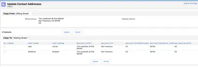 Mass Update Contacts 2 for Salesforce — screenshot