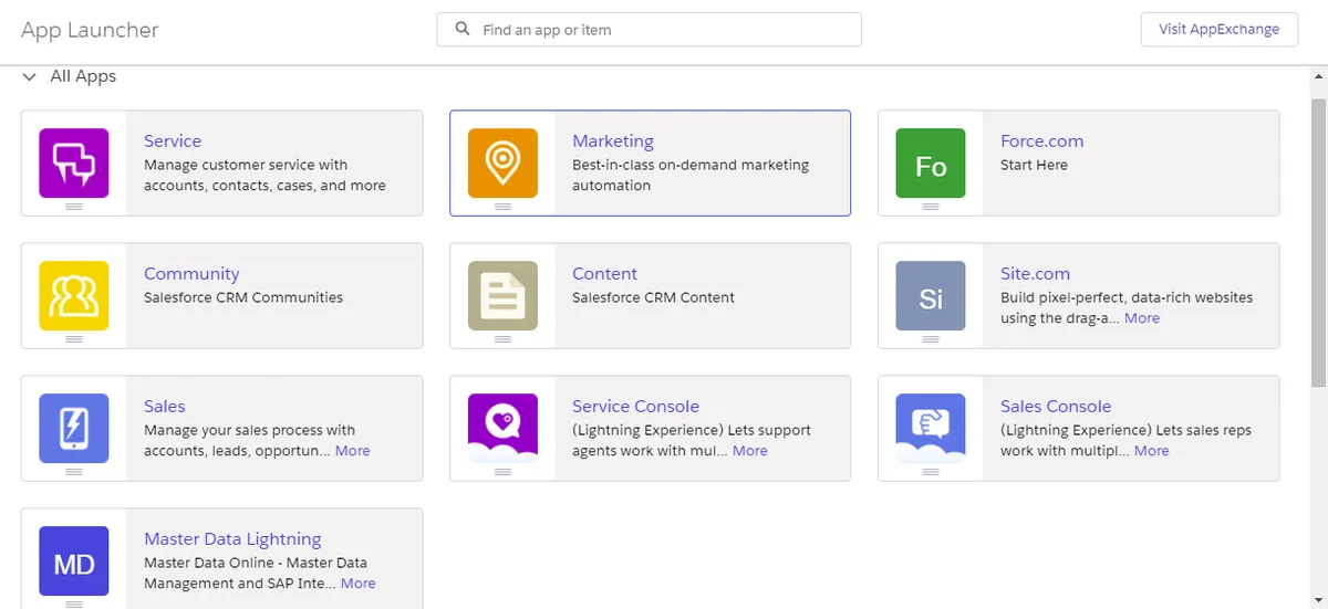 Master Data Online — screenshot from the Salesforce AppExchange listing