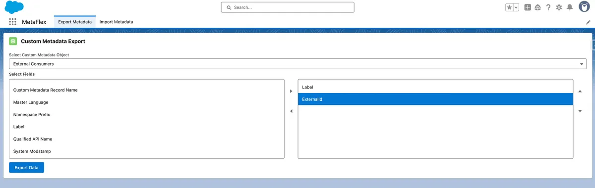 MetaFlex — screenshot from the Salesforce AppExchange listing