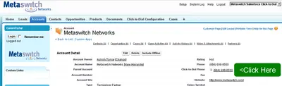 Metaswitch Click-to-Dial for Salesforce for Salesforce — screenshot