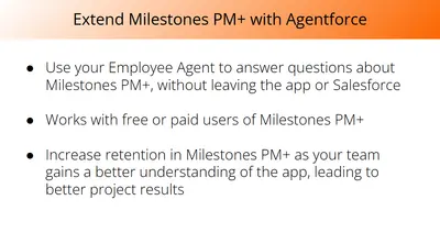 Milestones PM+ Agentforce Project Extension for Salesforce — screenshot