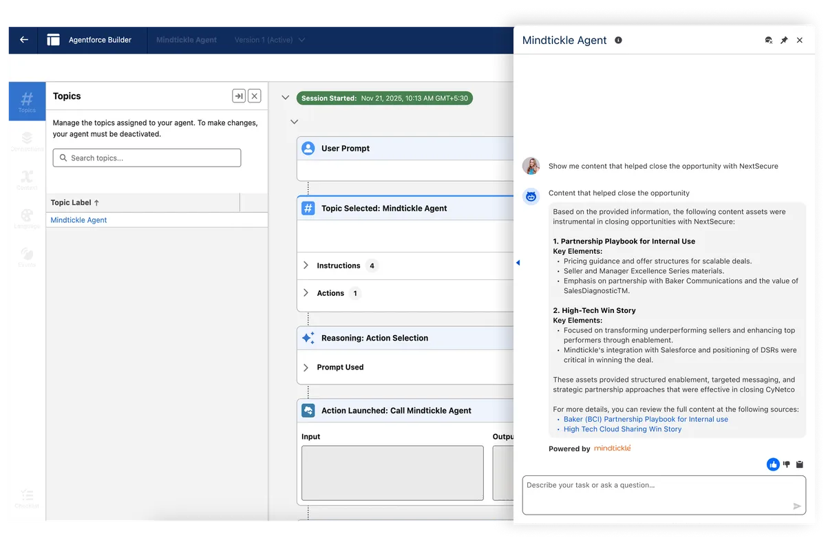 Mindtickle for Agentforce — screenshot from the Salesforce AppExchange listing