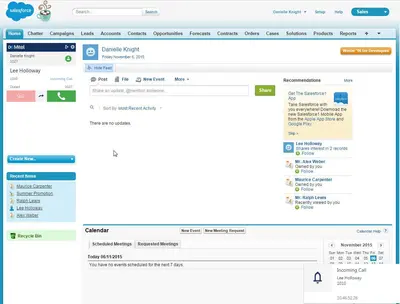 Mitel® MiVoice Integration for Salesforce R2 for Salesforce — screenshot