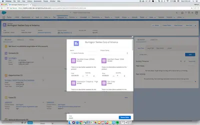 Mobile Orders (Account Action) for Salesforce — screenshot