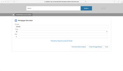 Mortgage Calculator with Lead Generation Flow for Salesforce — screenshot