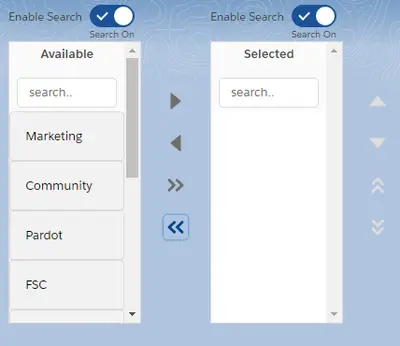 Multi Select Reusable component for Salesforce — screenshot