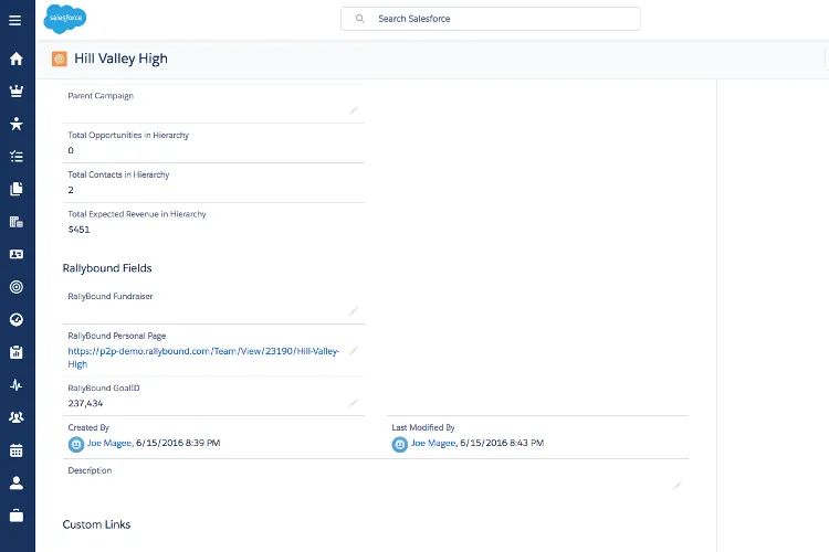 Neon Fundraise — screenshot from the Salesforce AppExchange listing