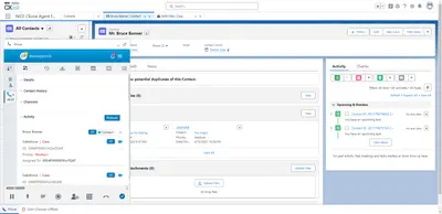 NiCE Agent Workspace for Salesforce Embedded OpenCTI for Salesforce — screenshot