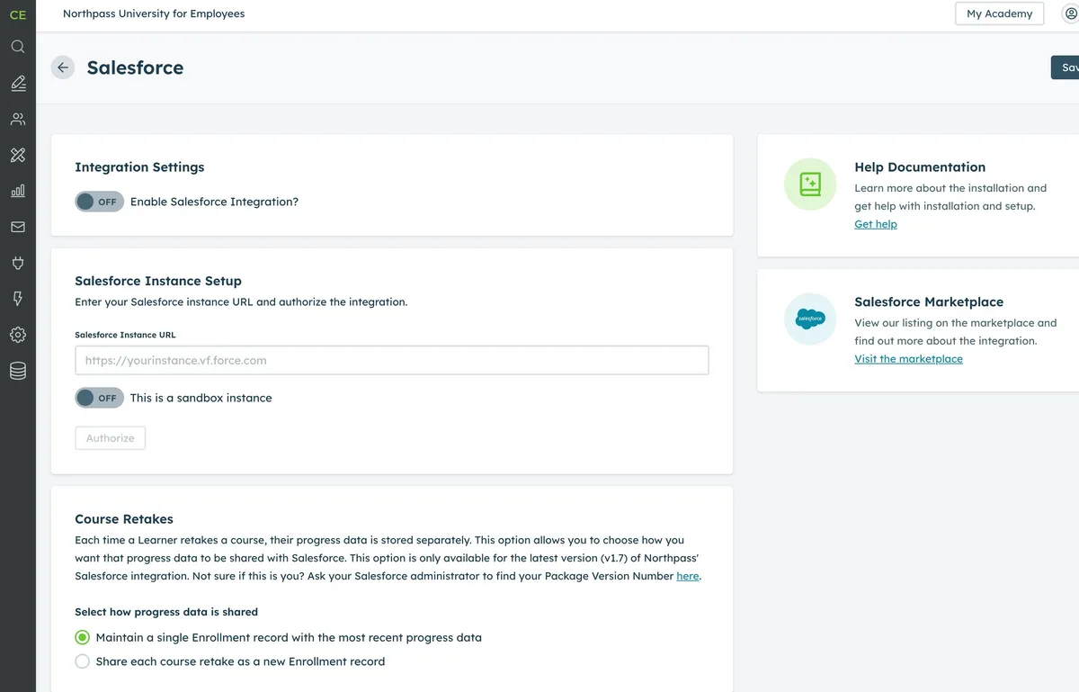 Northpass — screenshot from the Salesforce AppExchange listing