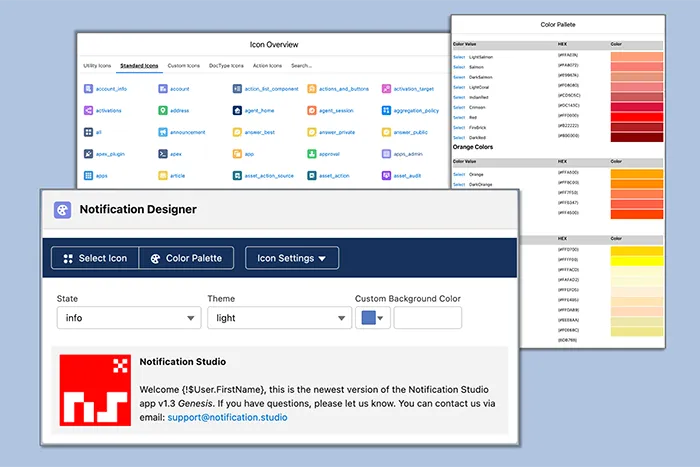 Notification Studio — screenshot from the Salesforce AppExchange listing