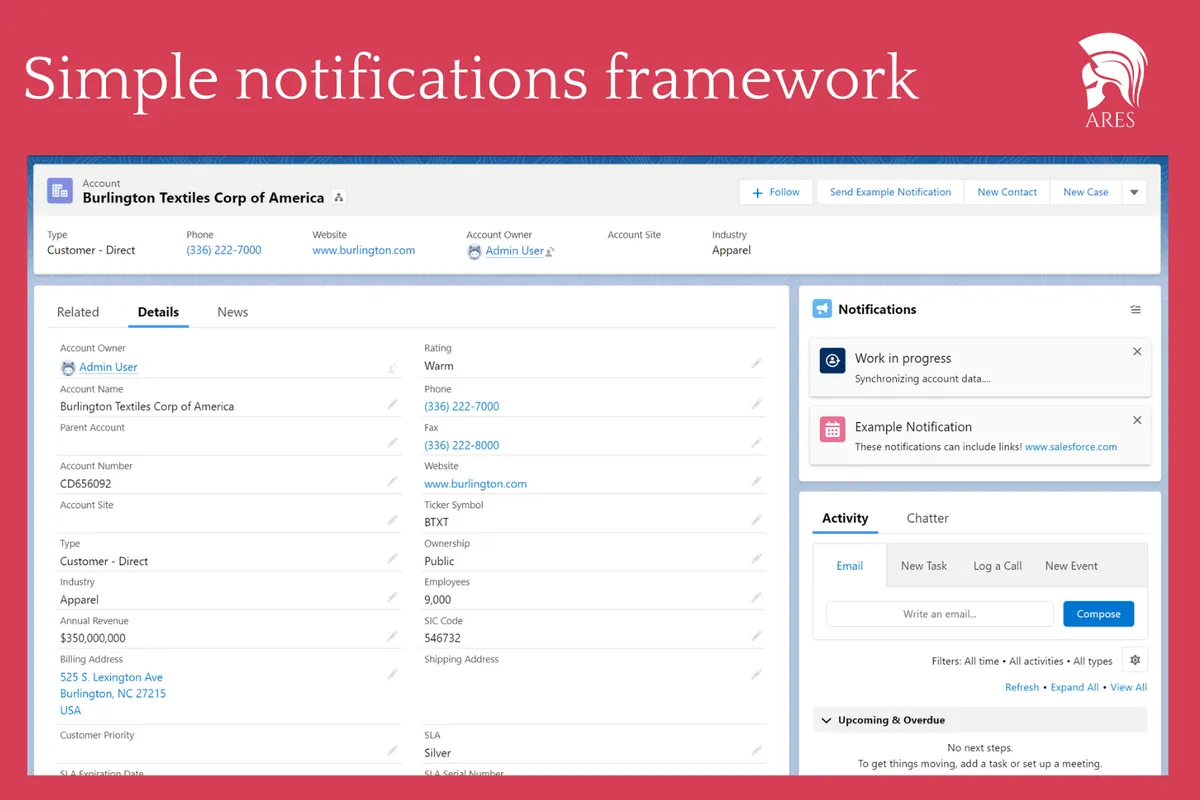Notifications by ARES — screenshot from the Salesforce AppExchange listing
