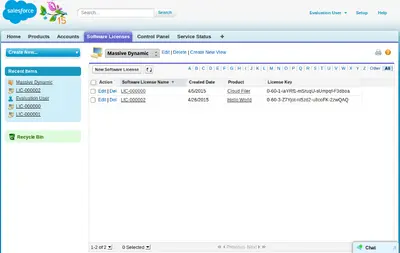 Nuvovis Software Licensing for Salesforce — screenshot