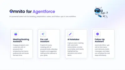 Omnito (Formerly SUMO Scheduler) Agentforce Meeting Lifecycle Automation for Salesforce — screenshot