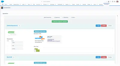Opensense - Email Signatures/Branding/Campaigns/Disclaimers/Analytics & Tracking for Salesforce — screenshot