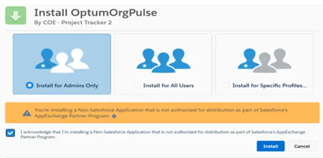 Optum OrgPulse — screenshot from the Salesforce AppExchange listing