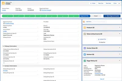 Ordway billing and revenue automation Connector for Salesforce — screenshot